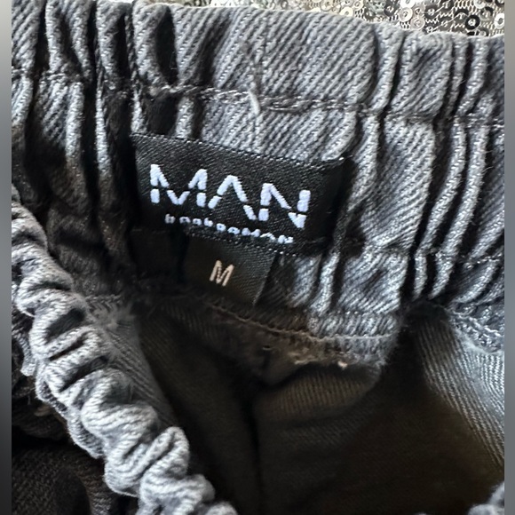 Boohoo Man Tall Straight Leg Popper Elastic Waist Jean - Picture 9 of 16